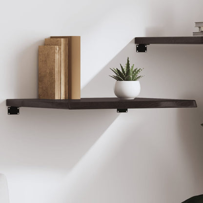 vidaXL Wall Shelf Dark Brown 60x50x(2-4) cm Treated Solid Wood Oak 1
