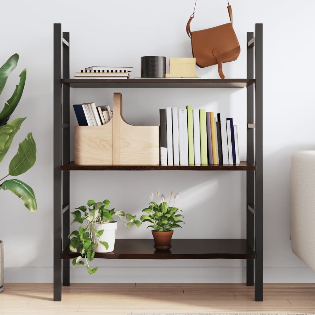 vidaXL Wall Shelf Dark Brown 80x40x2 cm Treated Solid Wood Oak 3