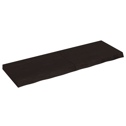 vidaXL Wall Shelf Dark Brown 120x40x(2-6) cm Treated Solid Wood Oak 1