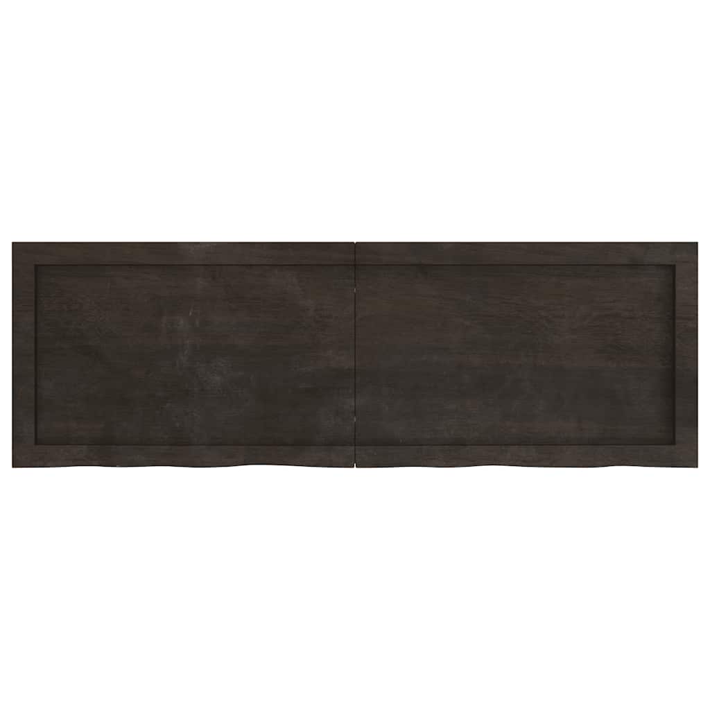 vidaXL Wall Shelf Dark Brown 120x40x(2-6) cm Treated Solid Wood Oak 2