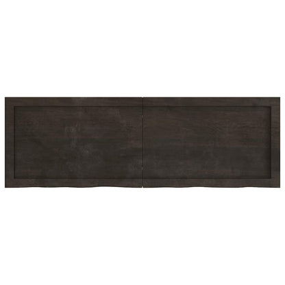 vidaXL Wall Shelf Dark Brown 120x40x(2-6) cm Treated Solid Wood Oak 2