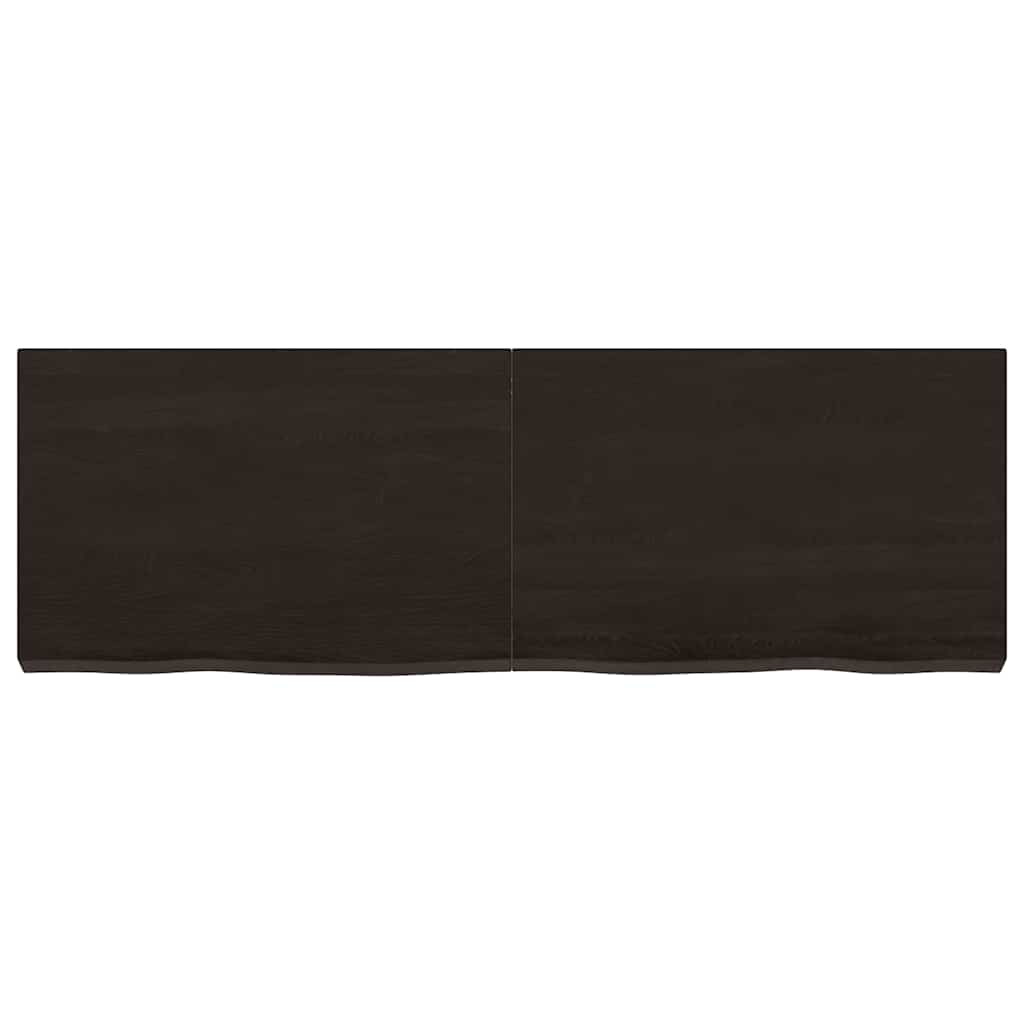 vidaXL Wall Shelf Dark Brown 120x40x(2-6) cm Treated Solid Wood Oak 3