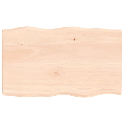 vidaXL Table Top 100x60x2 cm Untreated Solid Wood Oak Live Edge 2