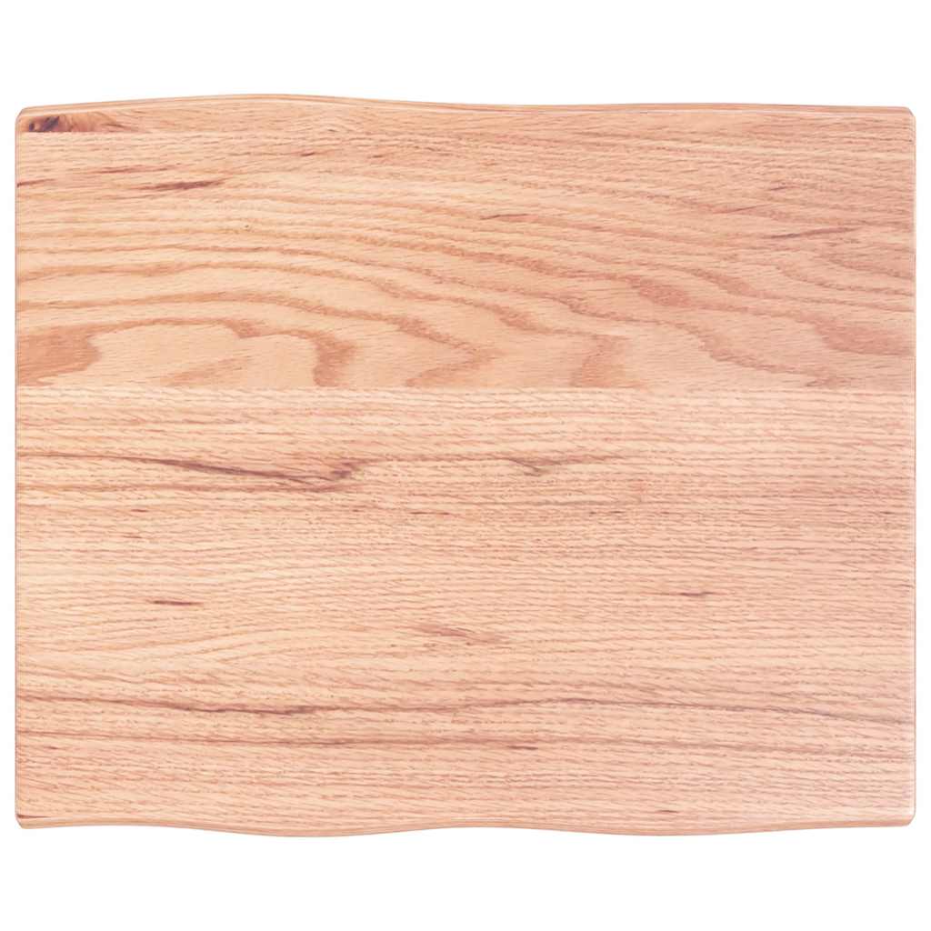 vidaXL Table Top Light Brown 60x50x2 cm Treated Solid Wood Oak Live Edge 2