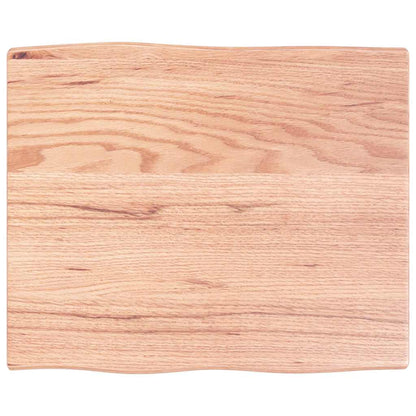vidaXL Table Top Light Brown 60x50x2 cm Treated Solid Wood Oak Live Edge 2
