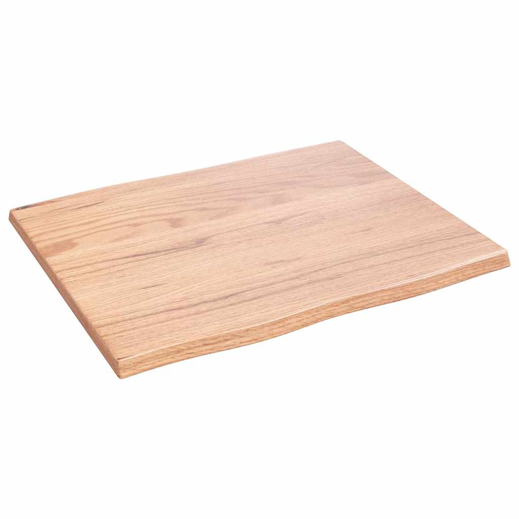vidaXL Table Top Light Brown 60x50x2 cm Treated Solid Wood Oak Live Edge 4