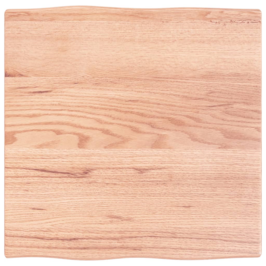 vidaXL Table Top Light Brown 60x60x2 cm Treated Solid Wood Oak Live Edge 2