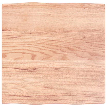vidaXL Table Top Light Brown 60x60x2 cm Treated Solid Wood Oak Live Edge 2