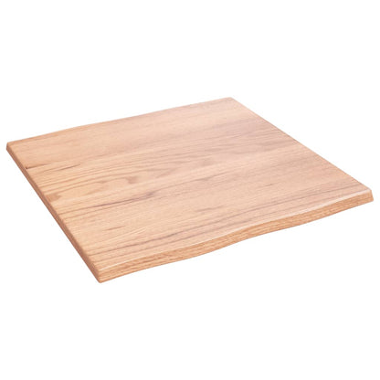vidaXL Table Top Light Brown 60x60x2 cm Treated Solid Wood Oak Live Edge 4