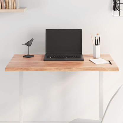 vidaXL Table Top Light Brown 80x60x2 cm Treated Solid Wood Oak Live Edge 1