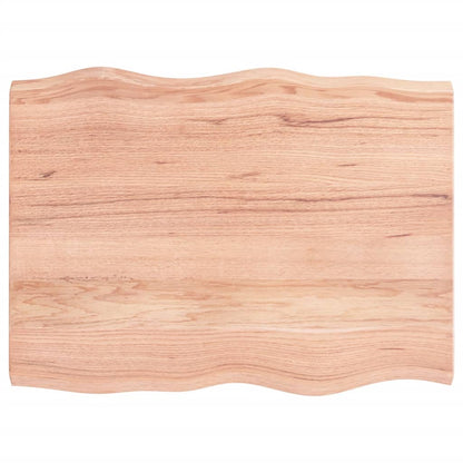 vidaXL Table Top Light Brown 80x60x(2-4) cm Treated Solid Wood Live Edge 2
