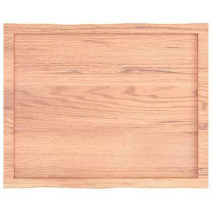 vidaXL Table Top Light Brown 80x60x(2-4) cm Treated Solid Wood Live Edge 5