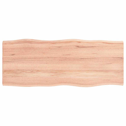 vidaXL Table Top Light Brown 100x40x2 cm Treated Live Edge 2