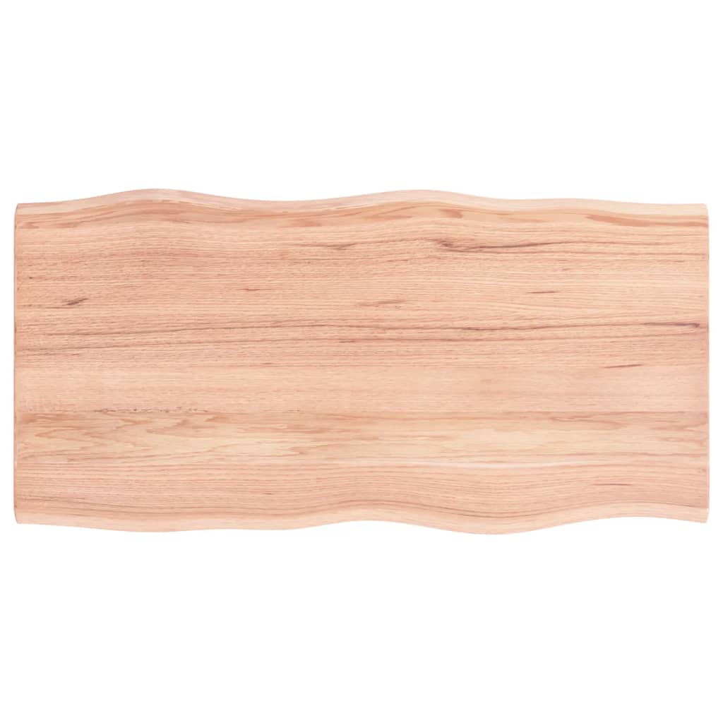 Table Top Solid Wood Oak Live Edge Light brown Depth 50 cm 100 cm