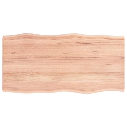 Table Top Solid Wood Oak Live Edge Light brown Depth 50 cm 100 cm