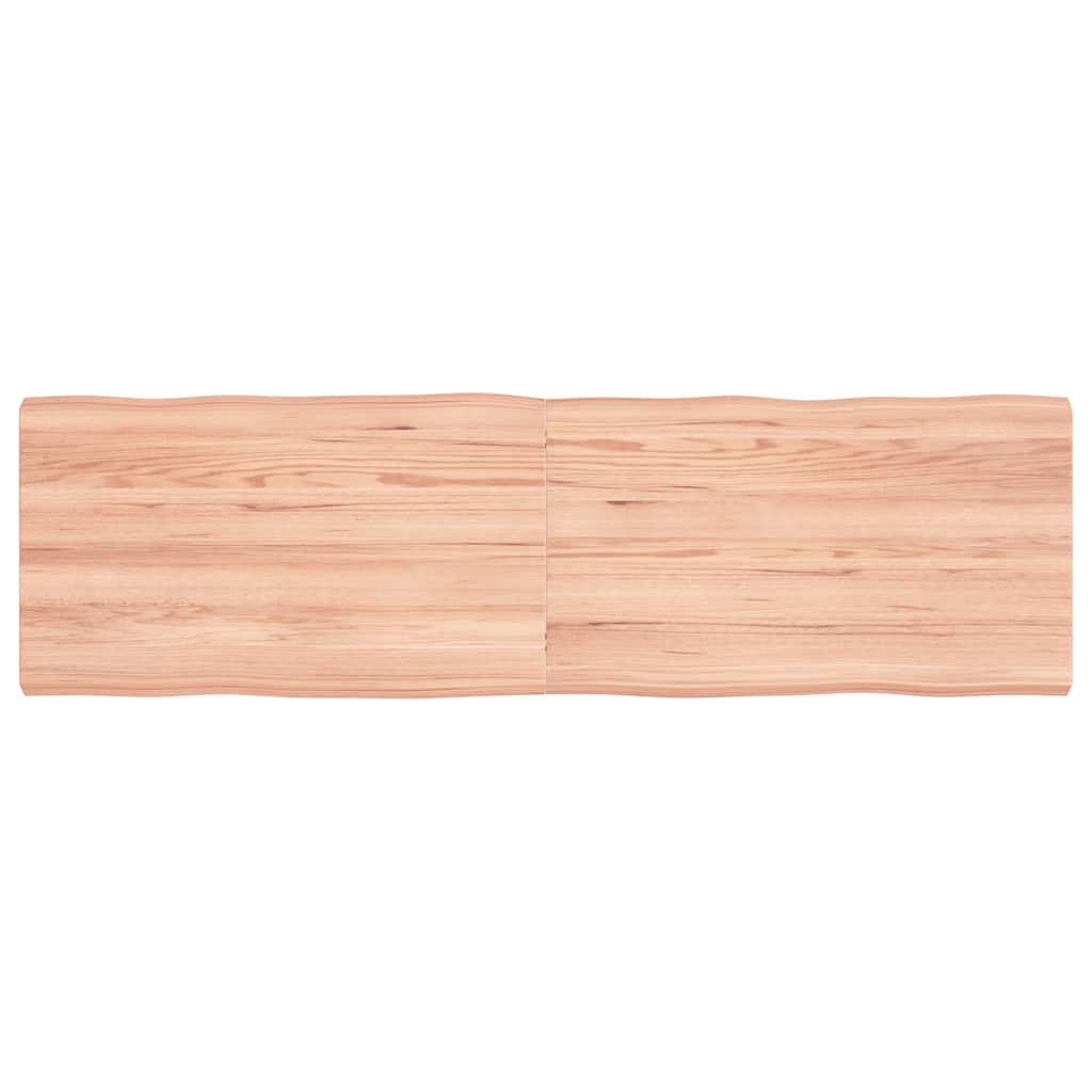 vidaXL Table Top Light Brown 140x40x(2-4)cm Treated Solid Wood Live Edge 1