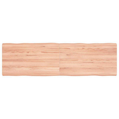 vidaXL Table Top Light Brown 140x40x(2-4)cm Treated Solid Wood Live Edge 1