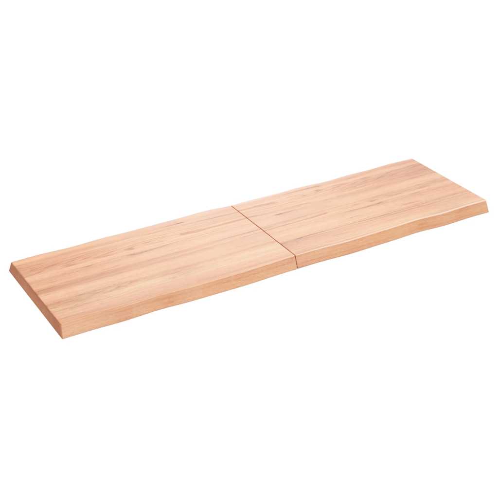 vidaXL Table Top Light Brown 140x40x(2-4)cm Treated Solid Wood Live Edge 2