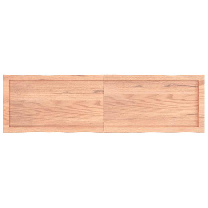 vidaXL Table Top Light Brown 140x40x(2-4)cm Treated Solid Wood Live Edge 3