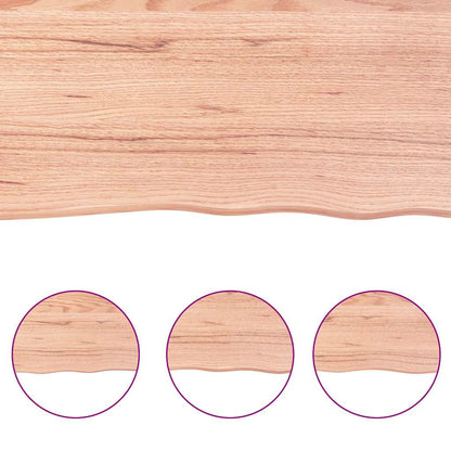 vidaXL Table Top Light Brown 140x40x(2-4)cm Treated Solid Wood Live Edge 6