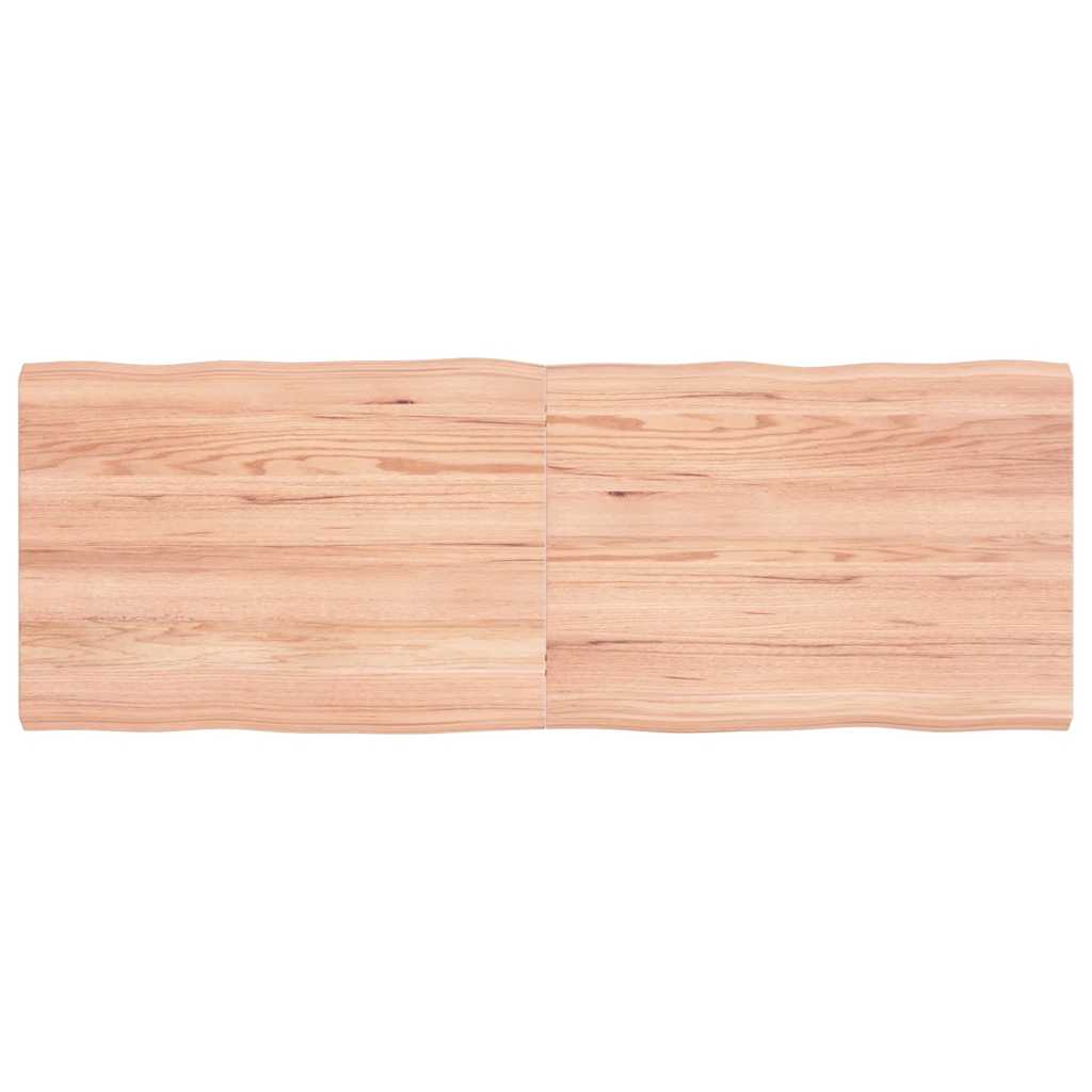 vidaXL Table Top Solid Wood Oak Live Edge Light Brown Depth 50 cm