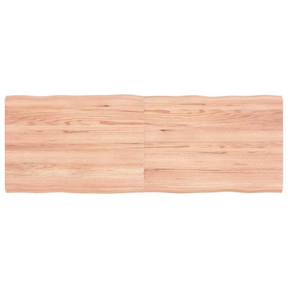 vidaXL Table Top Solid Wood Oak Live Edge Light Brown Depth 50 cm