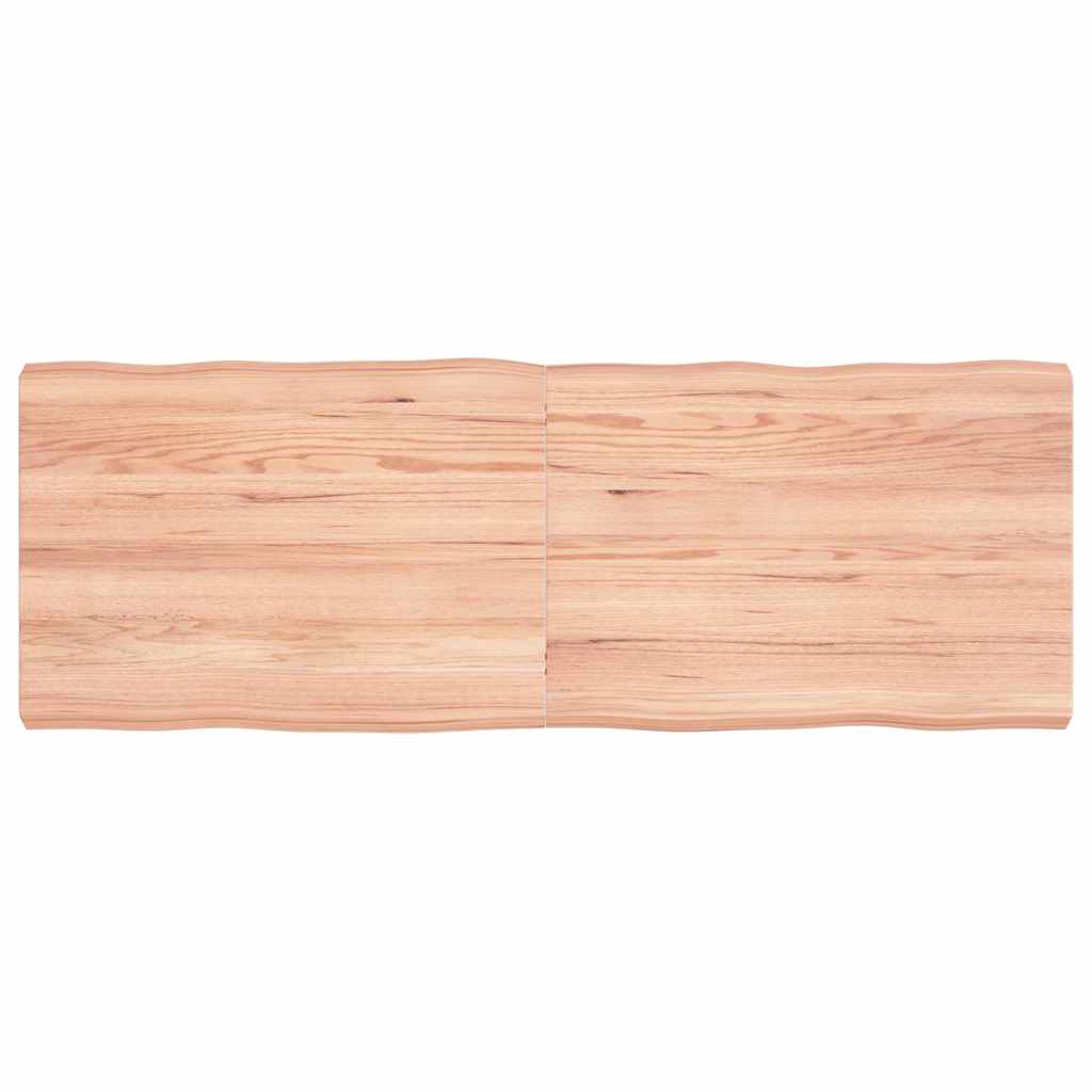 vidaXL Table Top Solid Wood Oak Live Edge Light Brown Depth 50 cm