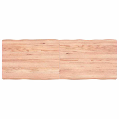 vidaXL Table Top Solid Wood Oak Live Edge Light Brown Depth 50 cm