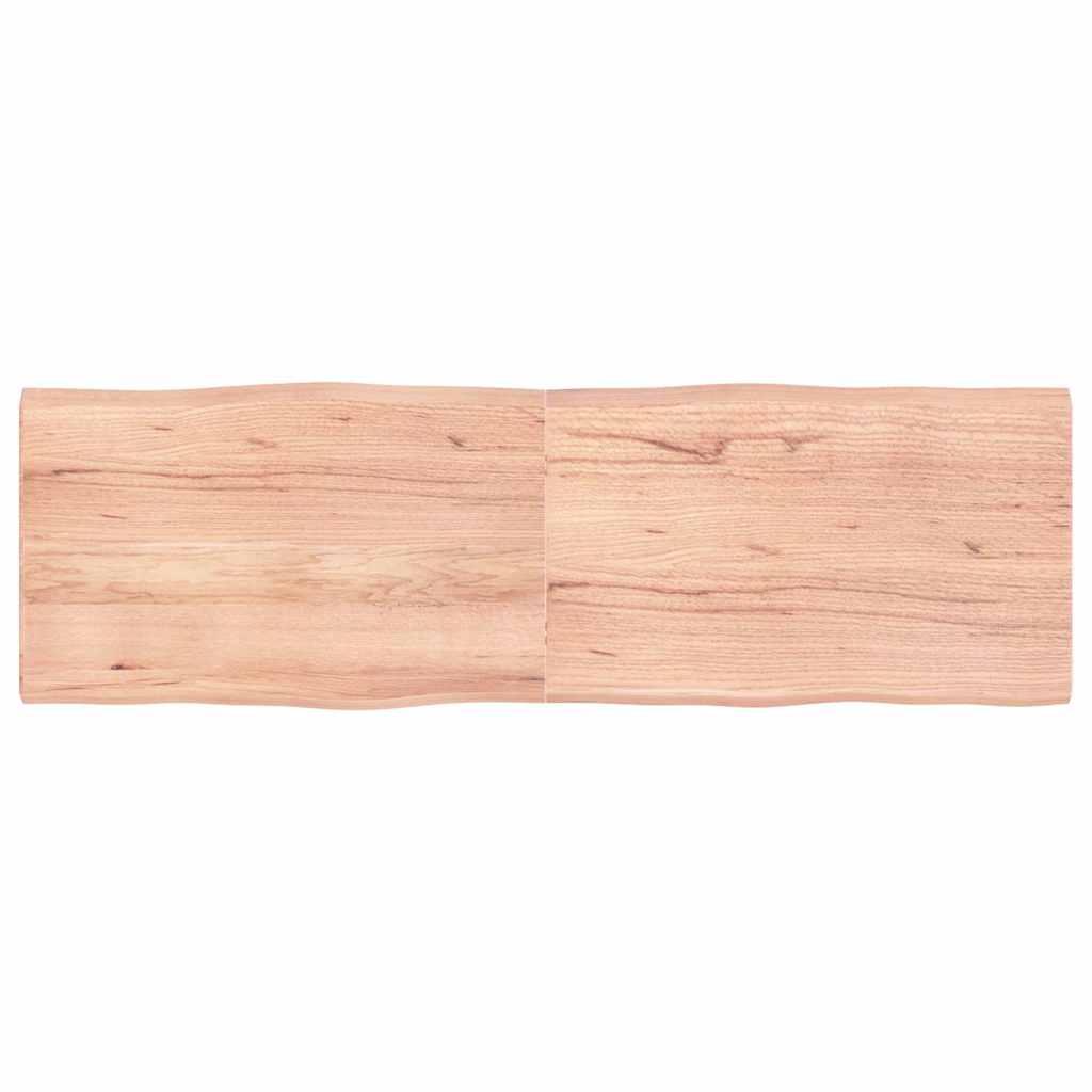 vidaXL Table Top Solid Wood Oak Live Edge Light Brown Depth 50 cm