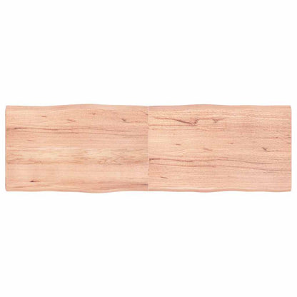 vidaXL Table Top Solid Wood Oak Live Edge Light Brown Depth 50 cm