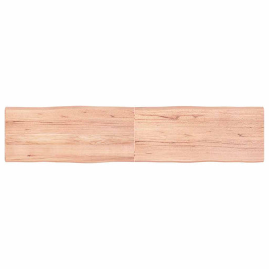 vidaXL Table Top Light Brown Live Edge, a long wooden surface with a natural live edge