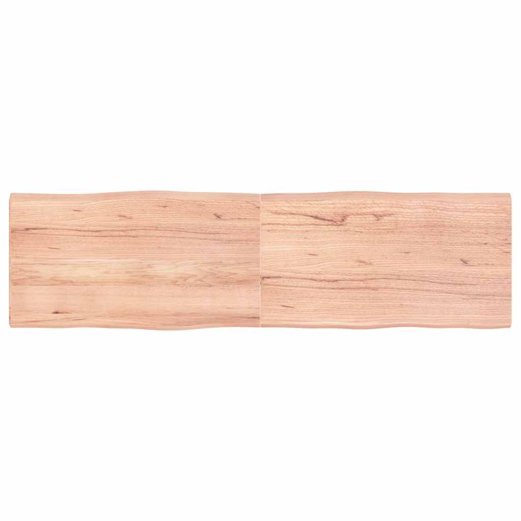 vidaXL Table Top Solid Wood Oak Live Edge Light Brown Depth 50 cm
