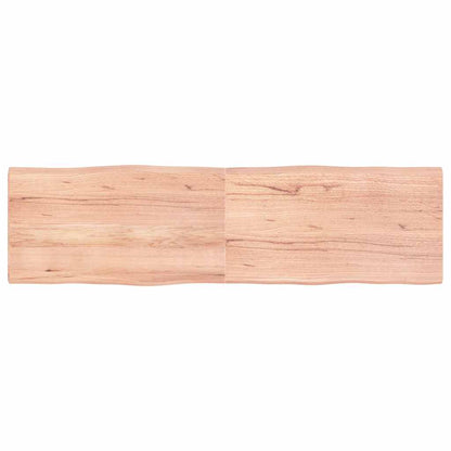 vidaXL Table Top Solid Wood Oak Live Edge Light Brown Depth 50 cm