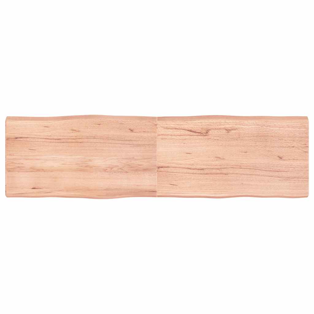 vidaXL Table Top Solid Wood Oak Live Edge Light Brown Depth 50 cm