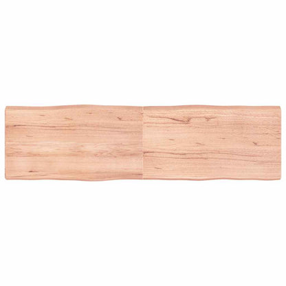 vidaXL Table Top Solid Wood Oak Live Edge Light Brown Depth 50 cm