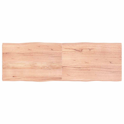 vidaXL Table Top Solid Wood Oak Live Edge Light Brown Depth 60 cm