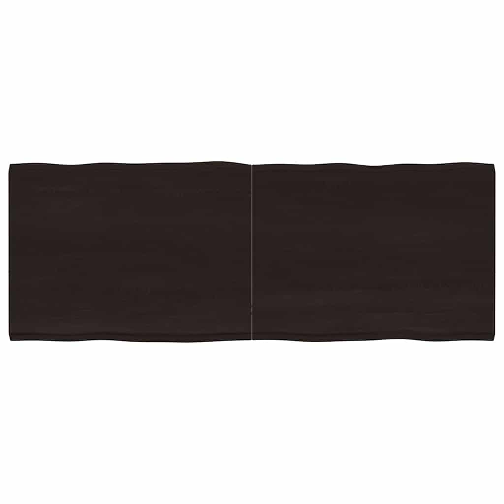 vidaXL Table Top Dark Brown 160x60x(2-4) cm Treated Solid Wood Live Edge 1