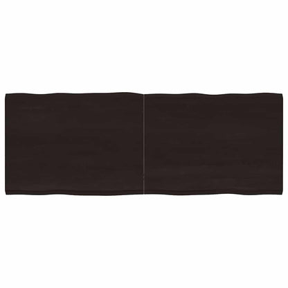 vidaXL Table Top Dark Brown 160x60x(2-4) cm Treated Solid Wood Live Edge 1