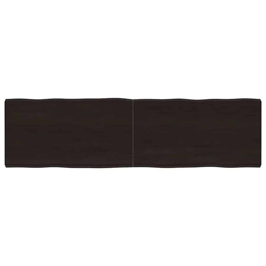 vidaXL Table Top Dark Brown Live Edge a rectangular dark brown wooden table top with a live edge