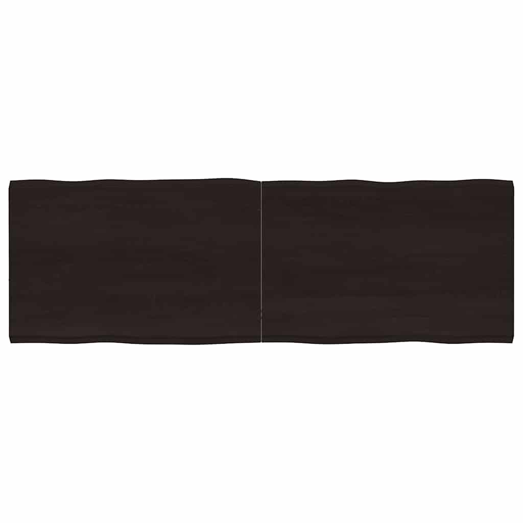 vidaXL Table Top Dark Brown 180x60x(2-4) cm Treated Solid Wood Live Edge 1