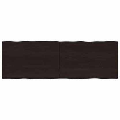 vidaXL Table Top Dark Brown 180x60x(2-4) cm Treated Solid Wood Live Edge 1