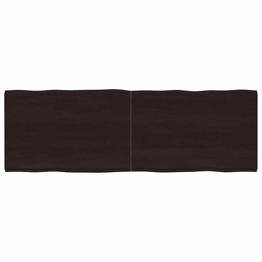 vidaXL Table Top Dark Brown Live Edge shown from a direct top-down perspective