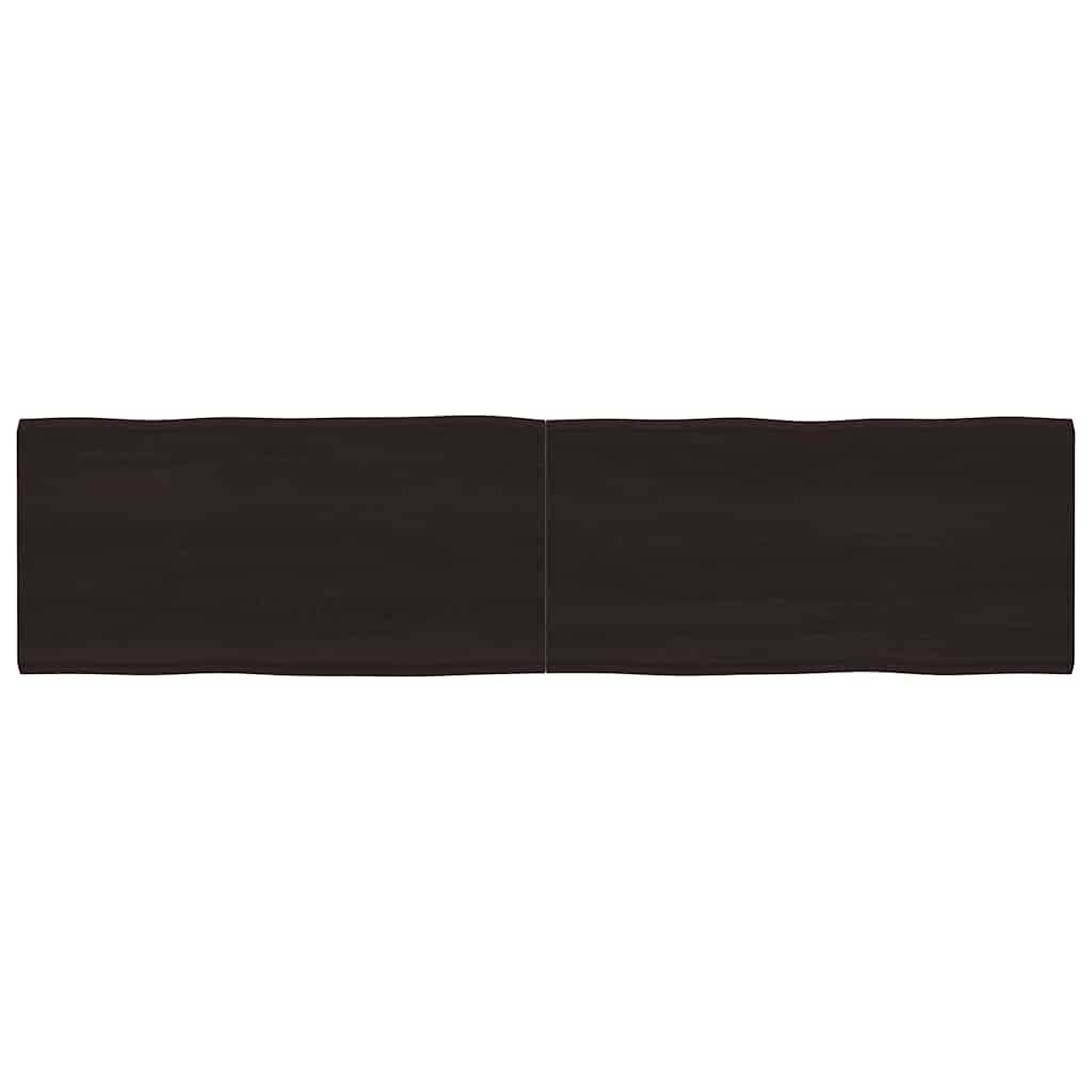 vidaXL Table Top Dark Brown 200x50x(2-6) cm Treated Solid Wood Live Edge 1