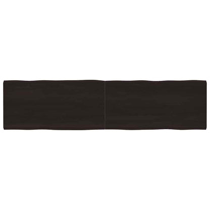 vidaXL Table Top Dark Brown 200x50x(2-6) cm Treated Solid Wood Live Edge 1