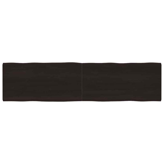 vidaXL Table Top Dark Brown Live Edge seen from a direct overhead perspective