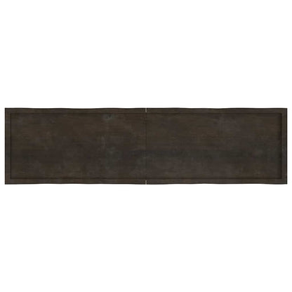 vidaXL Table Top Dark Brown 200x50x(2-6) cm Treated Solid Wood Live Edge 3
