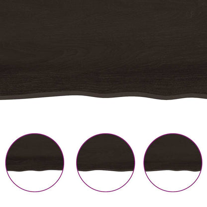 vidaXL Table Top Dark Brown 200x50x(2-6) cm Treated Solid Wood Live Edge 6