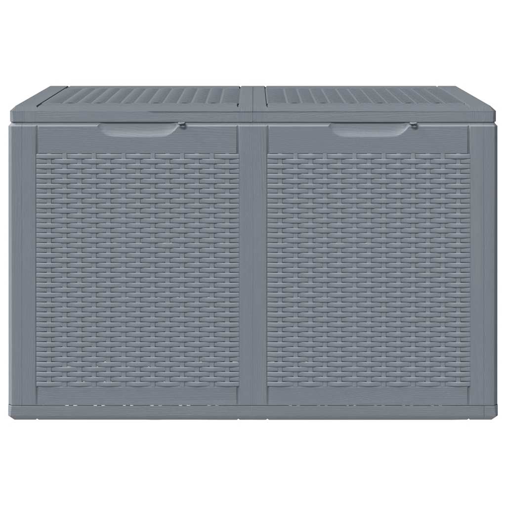 vidaXL Garden Storage Box Grey PP Rattan 180 L 3