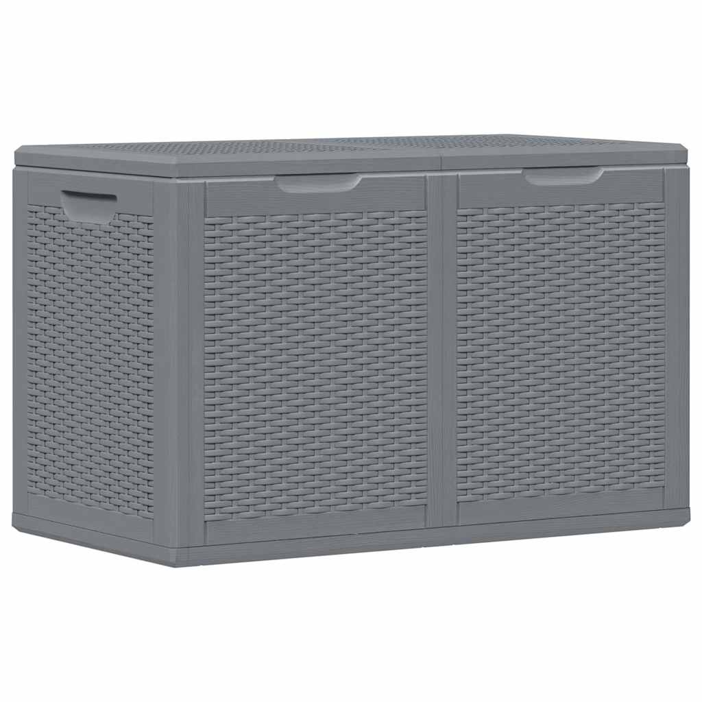 vidaXL Garden Storage Box Grey PP Rattan 180 L 6