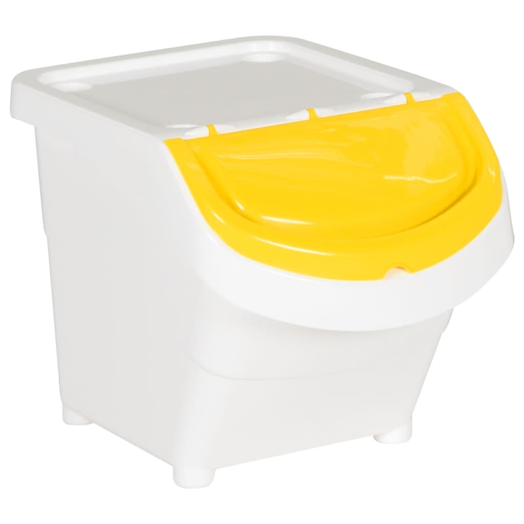 vidaXL Stackable Waste Bins with Lids 3 pcs White PP 78 L 2